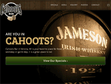 Tablet Screenshot of cahootsbar.net